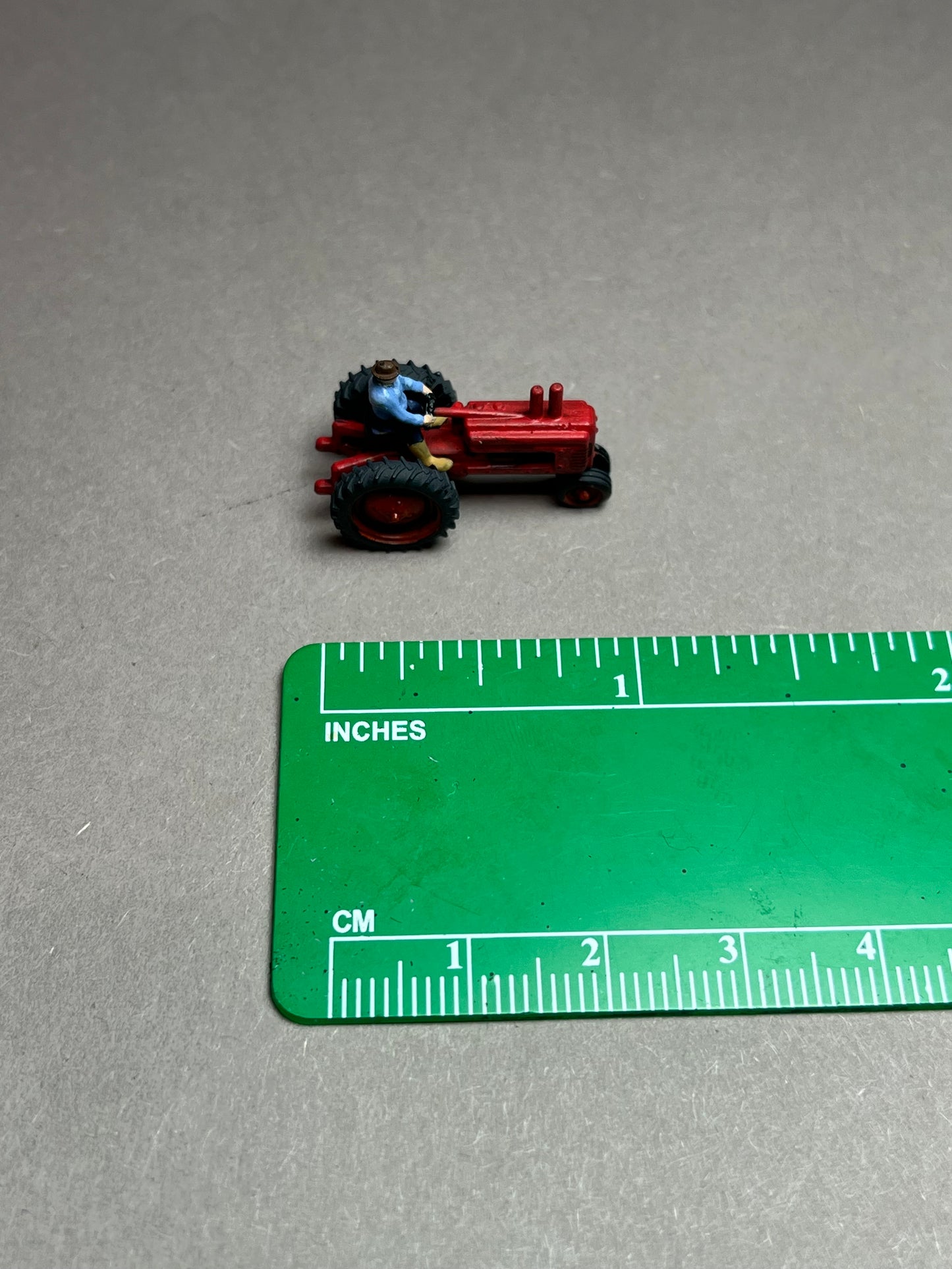 UNPAINTED N Scale (1:160 or 12mm) Antique Tractor Model A Male Driver w Flatbed Hay Wagon - NOT A TOY