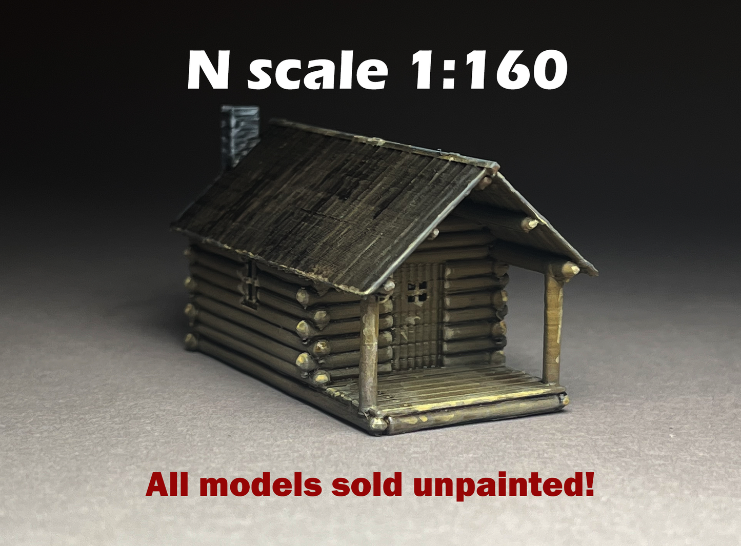 UNPAINTED N Scale - log cabin wildernes getaway! PLA printed!