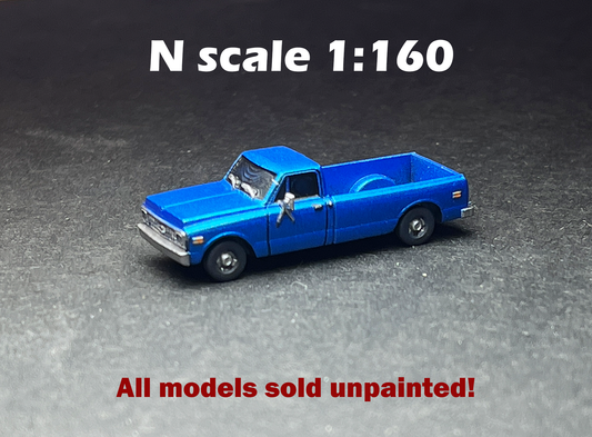 N Scale (1:160) (2) Two 1971 c30 Longhorn trucks - UNPAINTED, this is NOT a toy!