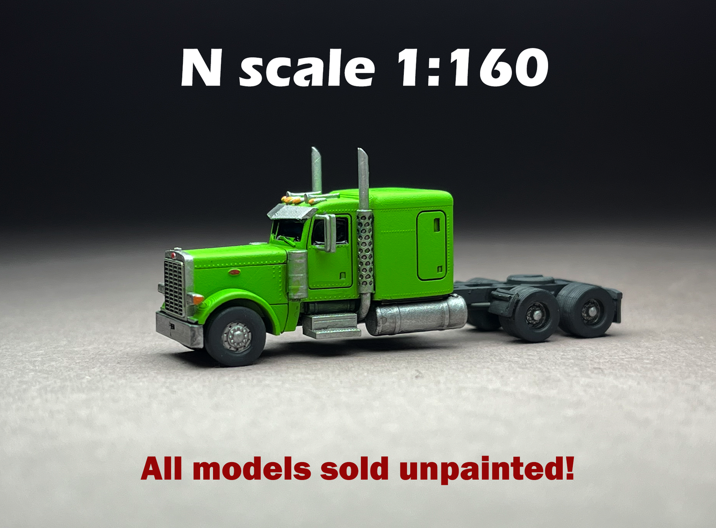 UNPAINTED N Scale (1:160 or 12mm) p379, Long nose, Flattop sleeper , 265 wheelbase, straight stacks - NOT a toy!