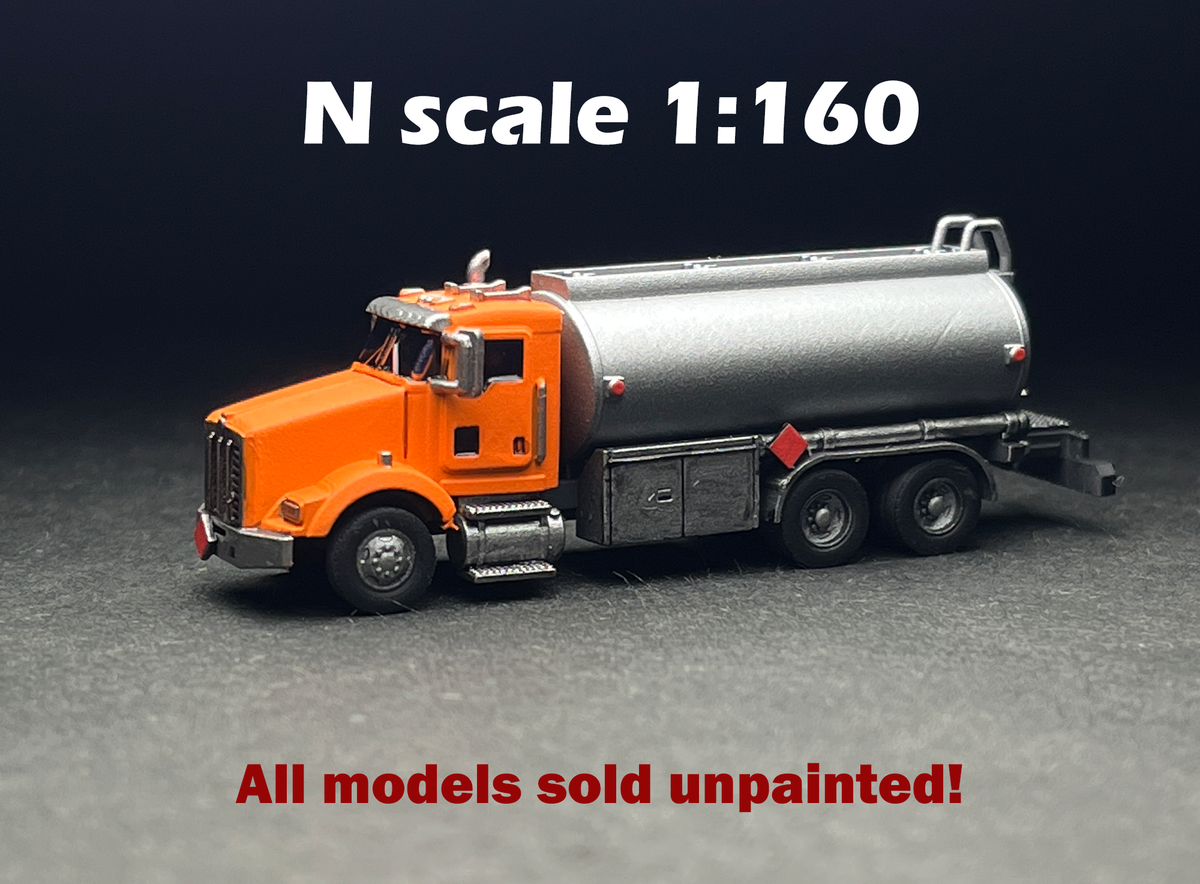 N Scale (1:160 or 12mm) UNPAINTED - T800 Tanker (quad compartment) - NOT a toy!