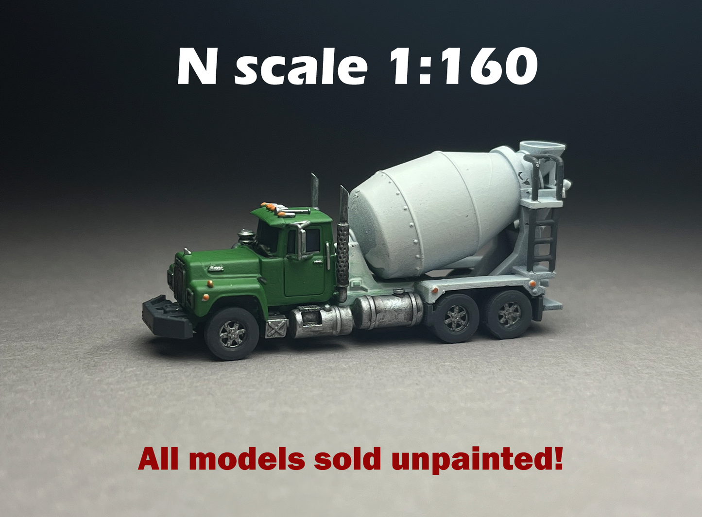 UNPAINTED N Scale (1:160 or 12mm)  Coincrete Mixer Bulldog R Series - NOT A TOY