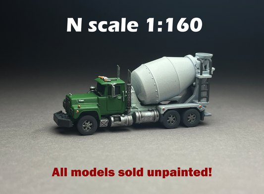 UNPAINTED N Scale (1:160 or 12mm)  Coincrete Mixer Bulldog R Series - NOT A TOY