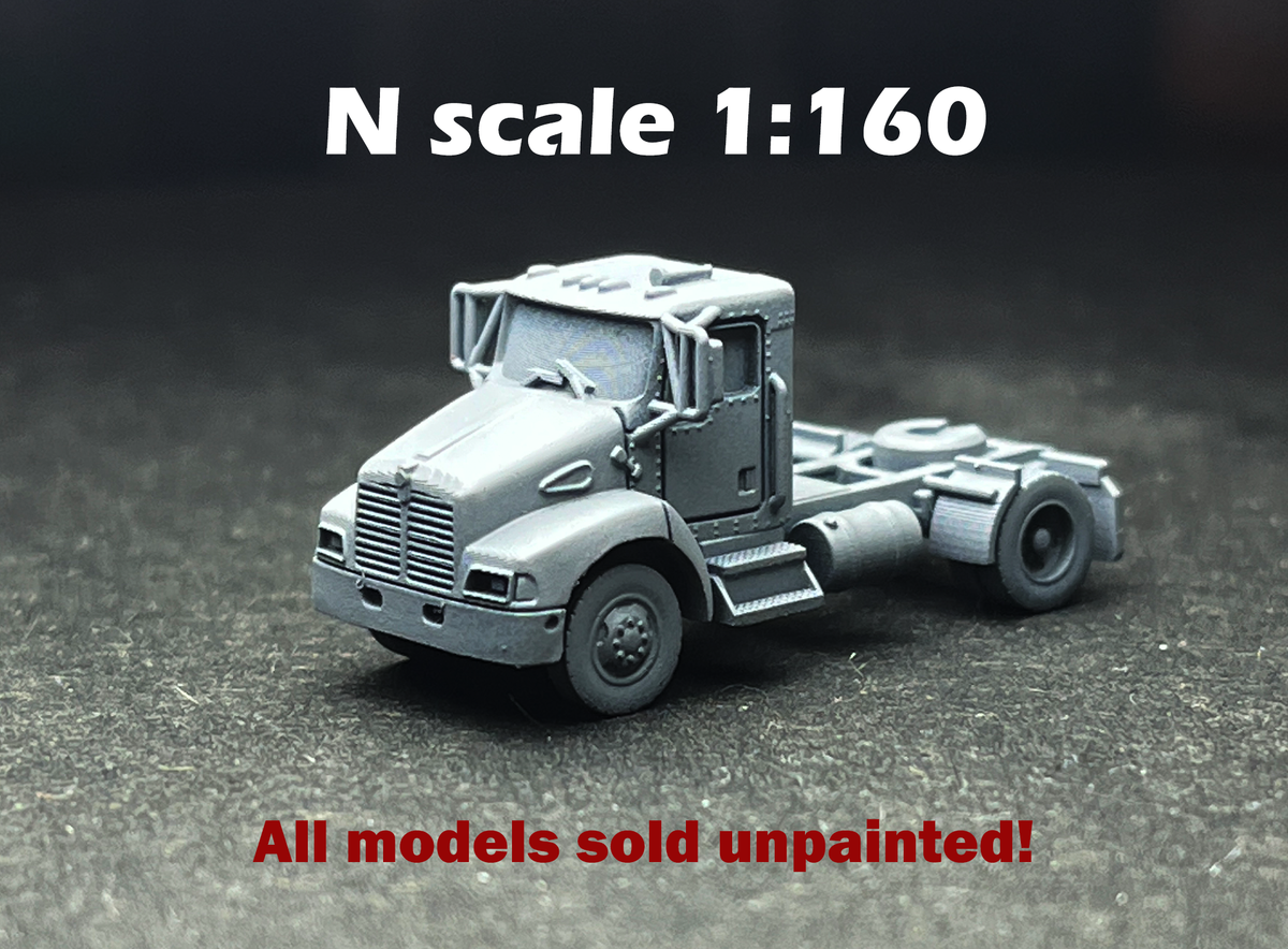 UNPAINTED N Scale (1:160 or 12mm) T300, Semi Single-axle City Semi LTL - NOT a toy!