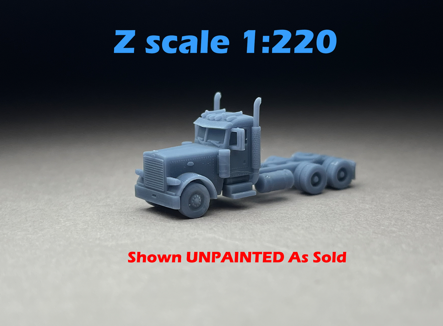 Z Scale (1:220) UNPAINTED p379, Long nose, Flattop sleeper, 265 wheelbase, straight stacks - NOT a toy! (Copy)