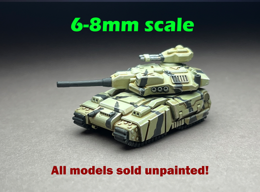 6-8mm scale - FRAG Tank - UNPAINTED, This is NOT a toy!