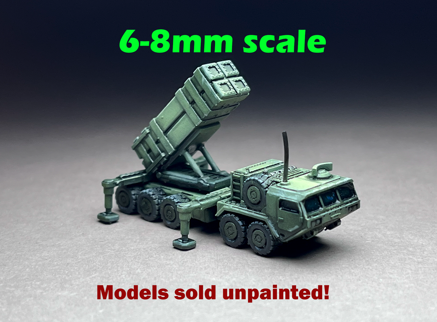 6-8mm scale - Heavy Tactical Truck - Missile Platform, off-road, tactical mobility, missile platform- UNPAINTED, This is NOT a toy!
