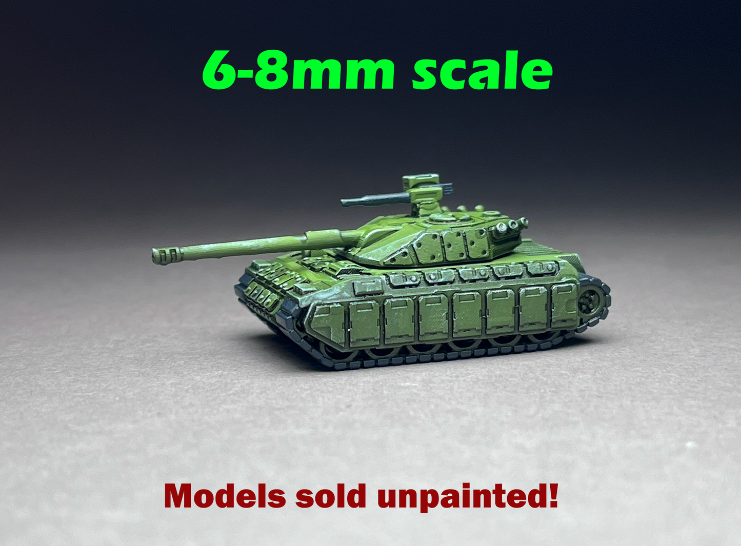 6-8mm scale - Oluja Skirted Heavy Tank- UNPAINTED, This is NOT a toy!