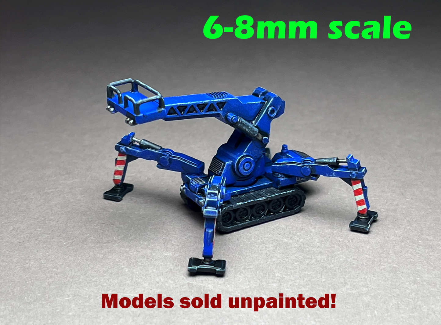 6-8mm scale - Service Crawler - Retracted mid-height boom - UNPAINTED, This is NOT a toy!