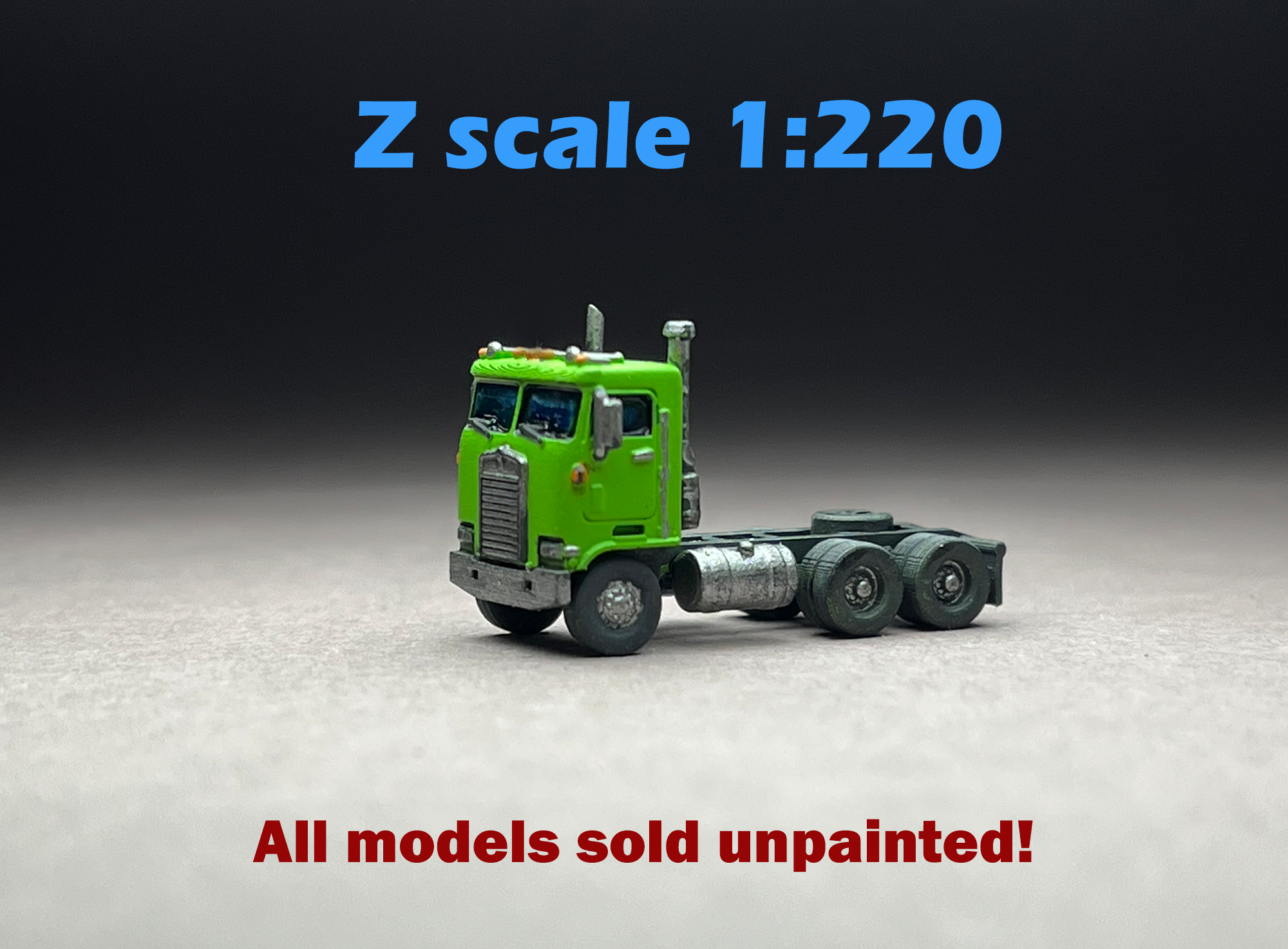 Z Scale (1:220) UNPAINTED One (1) American K100 Semi Truck - NOT a toy ...