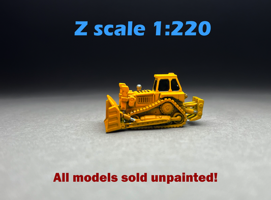 Z Scale (1:220) UNPAINTED One (1) Dozer D9 - NOT a toy!